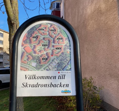Stambyte i Sundbyberg – skylt vid Skvadronsbacken